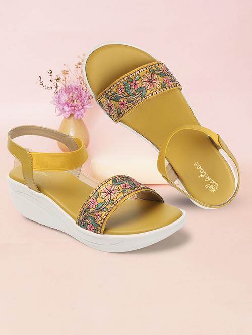 women floral back strap wedge - 21676689 - Standard Image - 0
