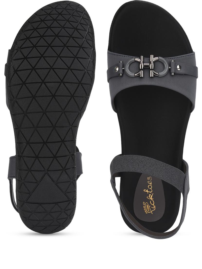 women grey ankle strap sandal - 21676706 - Standard Image - 3