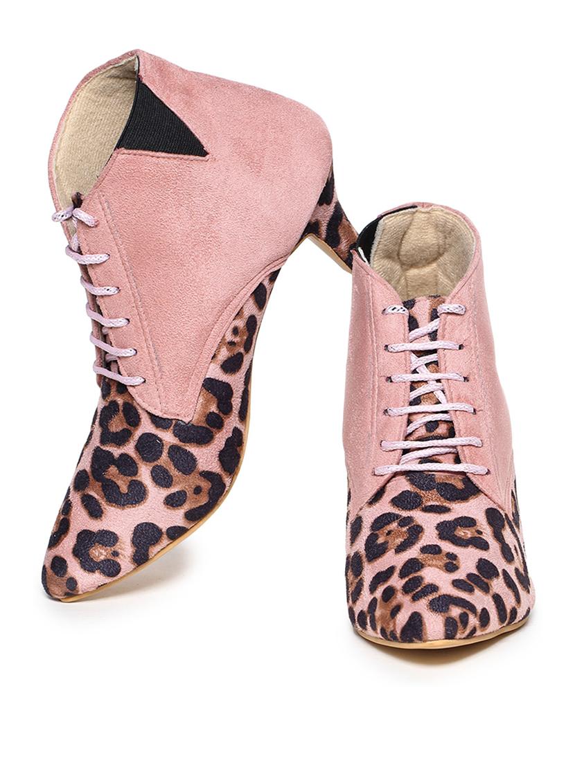 women animal printed lace up boots - 21676771 - Standard Image - 3