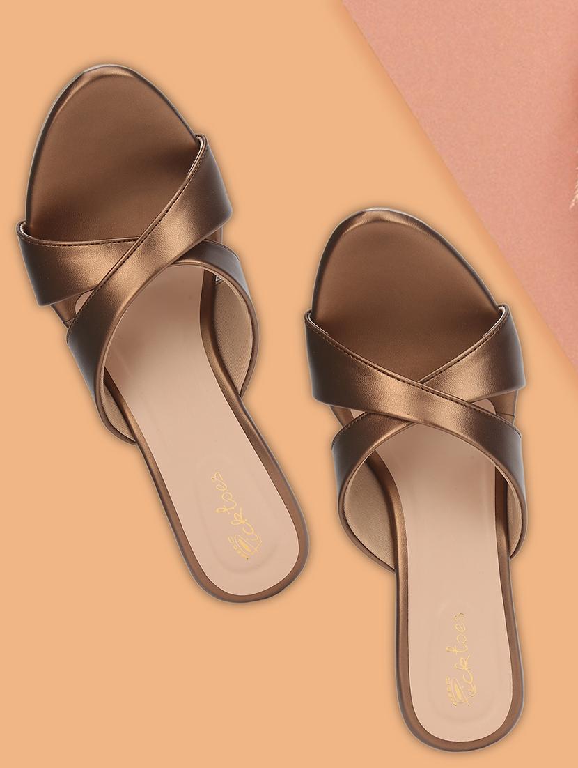 women copper slip on sandal - 21676804 -  Zoom Image - 0