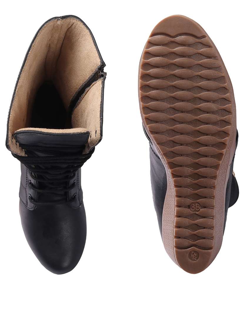 women black lace-up boot - 21676853 -  Standard Image - 3