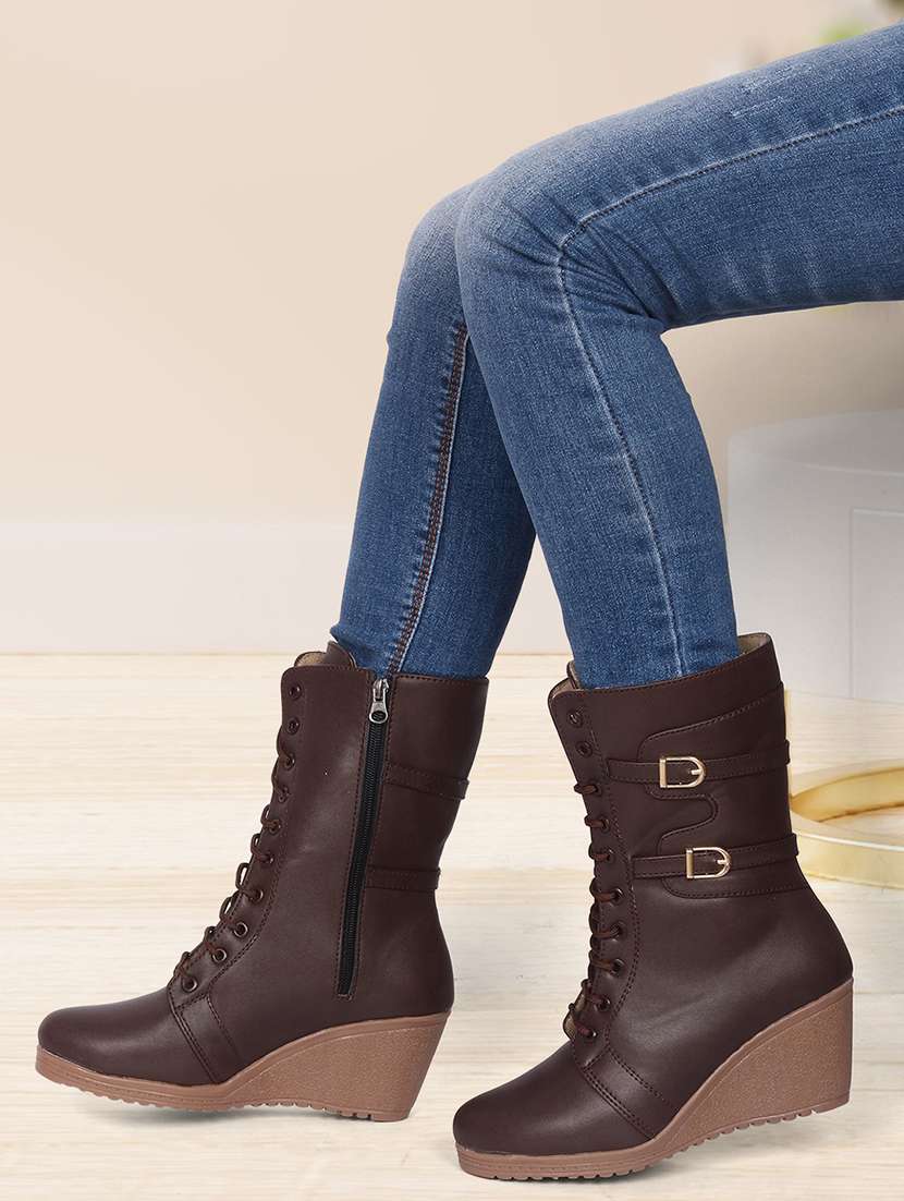women brown lace-up boot - 21676854 -  Standard Image - 3
