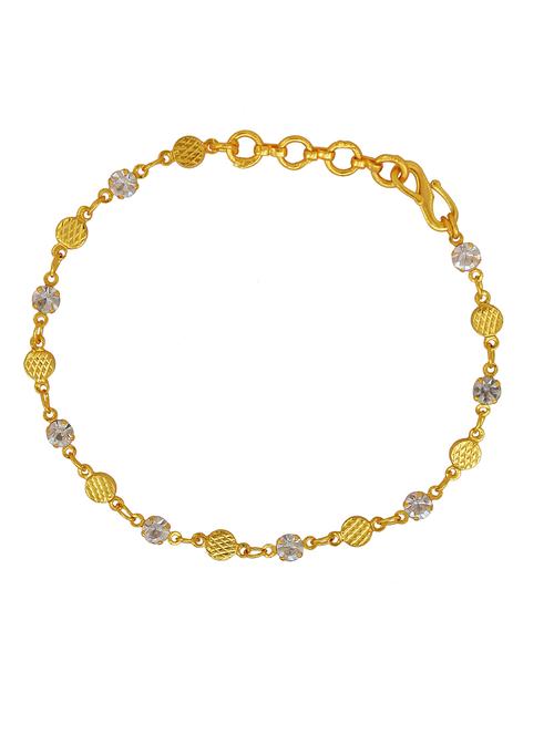 memoir gold plated cz studded round shaped linked stylish light weight fashion bracelet - 21676869 - Standard Image - 0