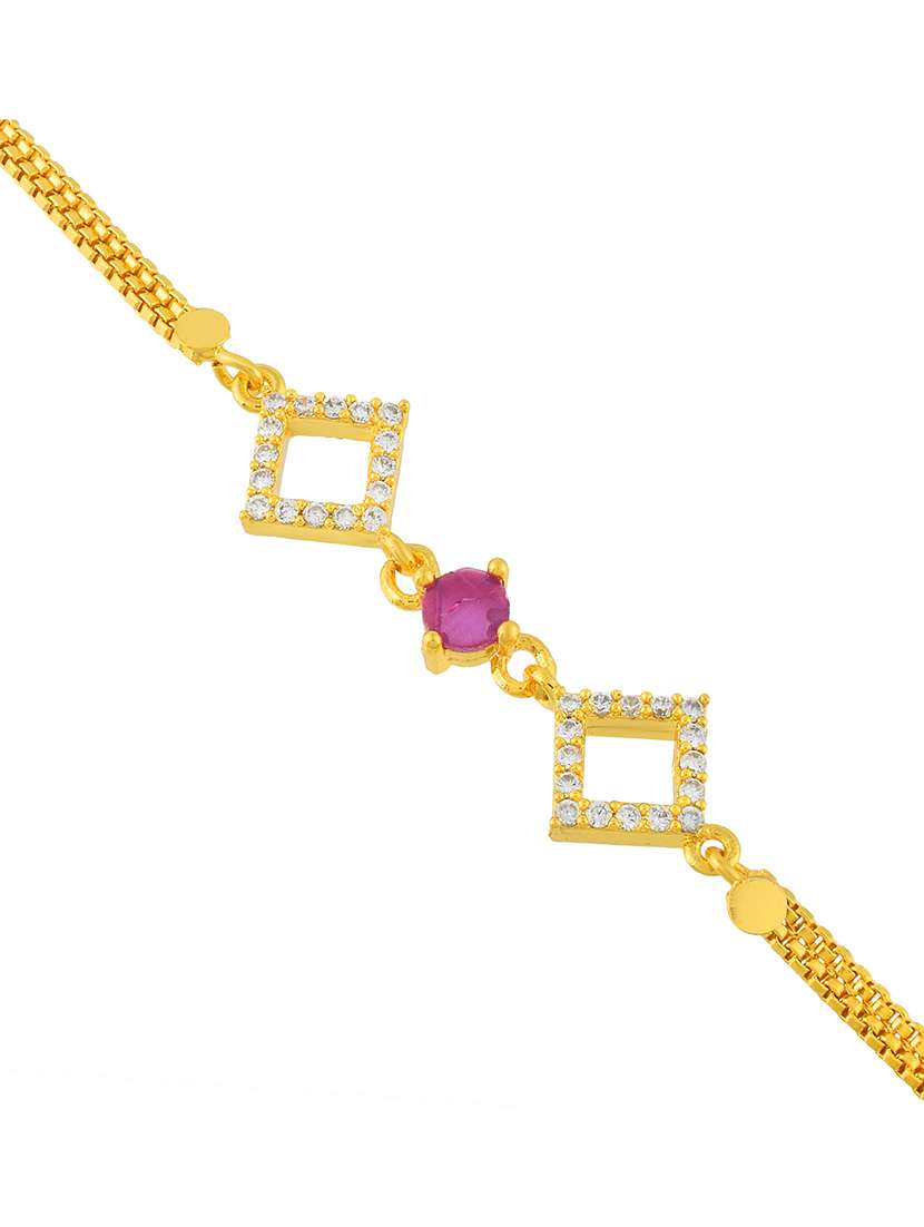 memoir micron gold plated faux ruby imitation diamond fashion bracelet for women - 21676940 -  Standard Image - 3
