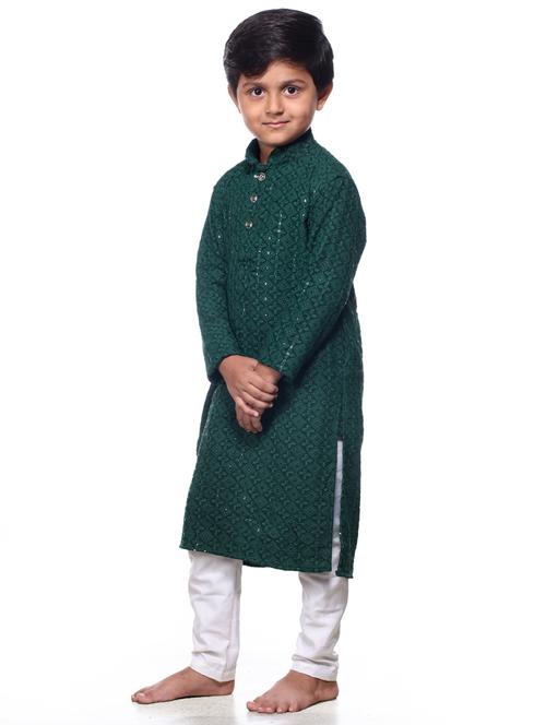boys embroidered kurta bottom set - 21676941 - Standard Image - 0