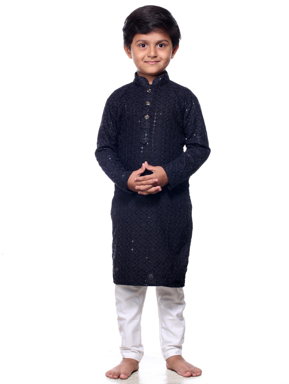 boys embroidered kurta bottom set - 21676942 - Zoom Image - 0