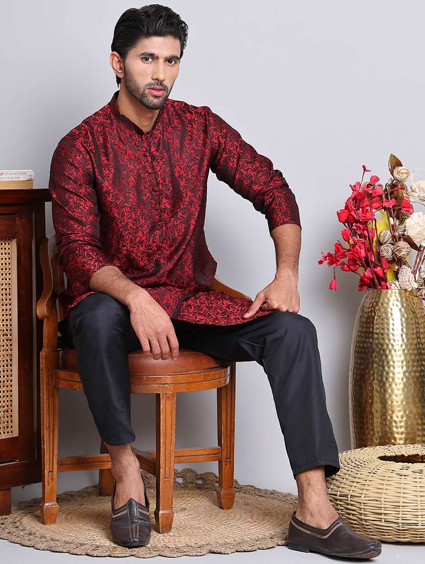 men self design kurta pyjama ethnic wear set - 21676967 -  Standard Image - 3