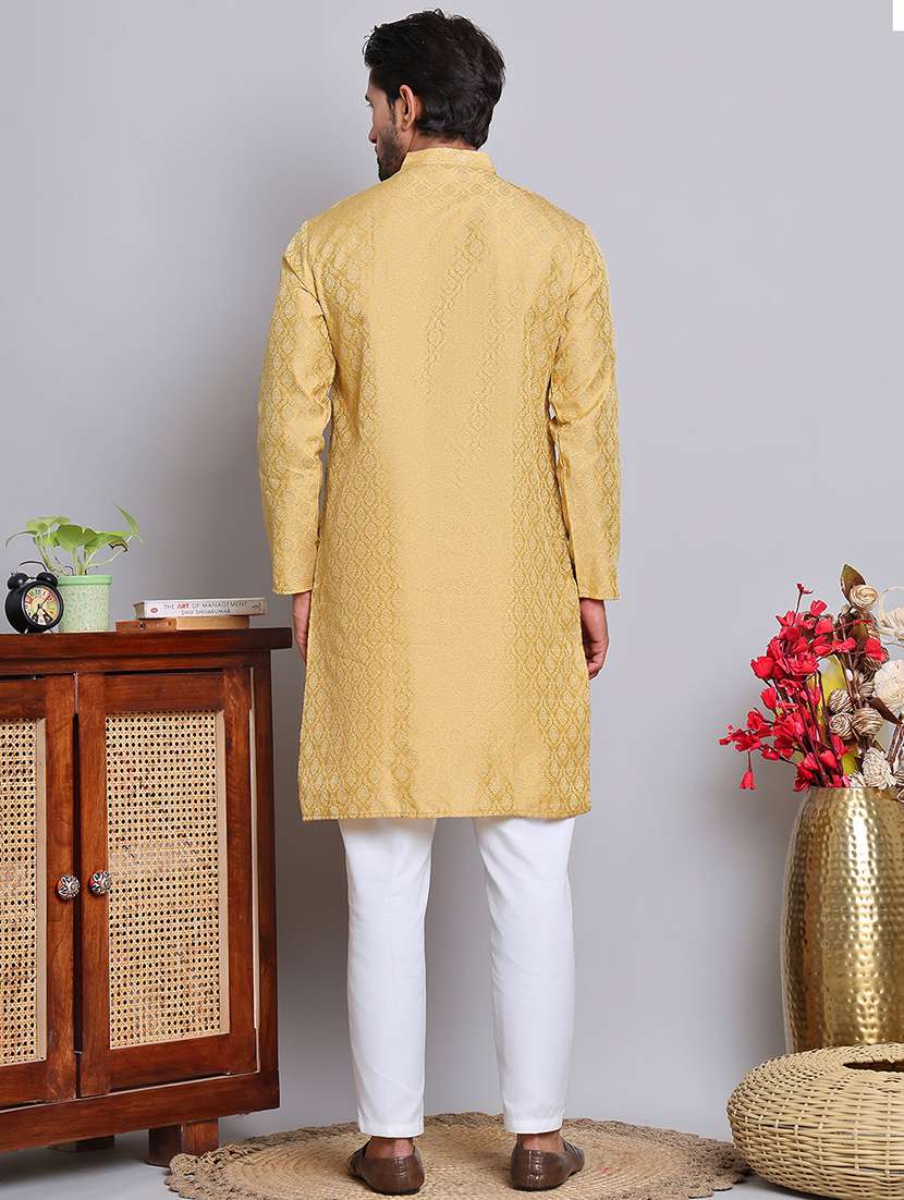 men self design kurta pyjama ethnic wear set - 21676968 -  Standard Image - 3