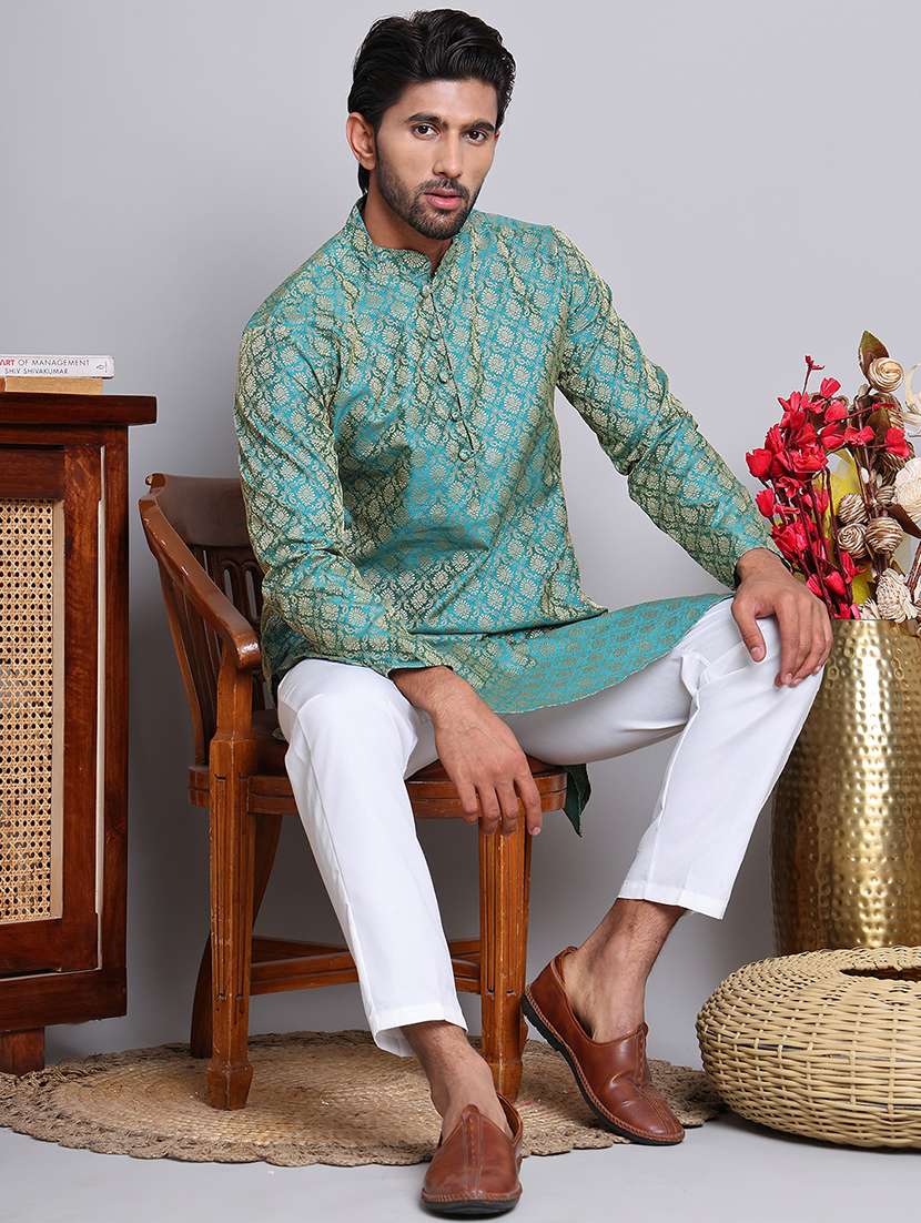 men self design kurta pyjama ethnic wear set - 21676969 -  Standard Image - 3
