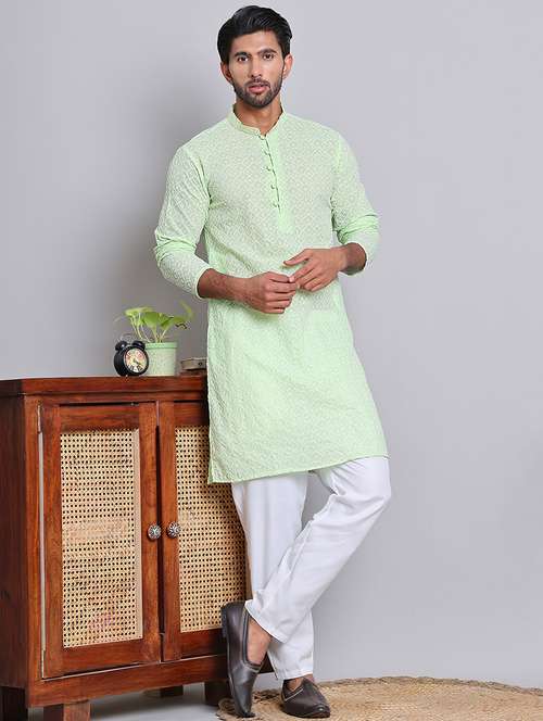 men embroidered kurta pyjama ethnic wear set - 21676972 -  Standard Image - 0