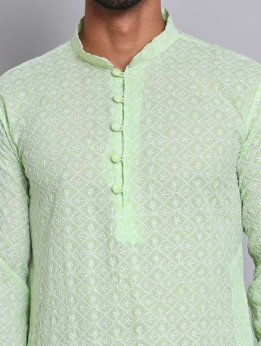 men embroidered kurta pyjama ethnic wear set - 21676972 -  Standard Image - 5