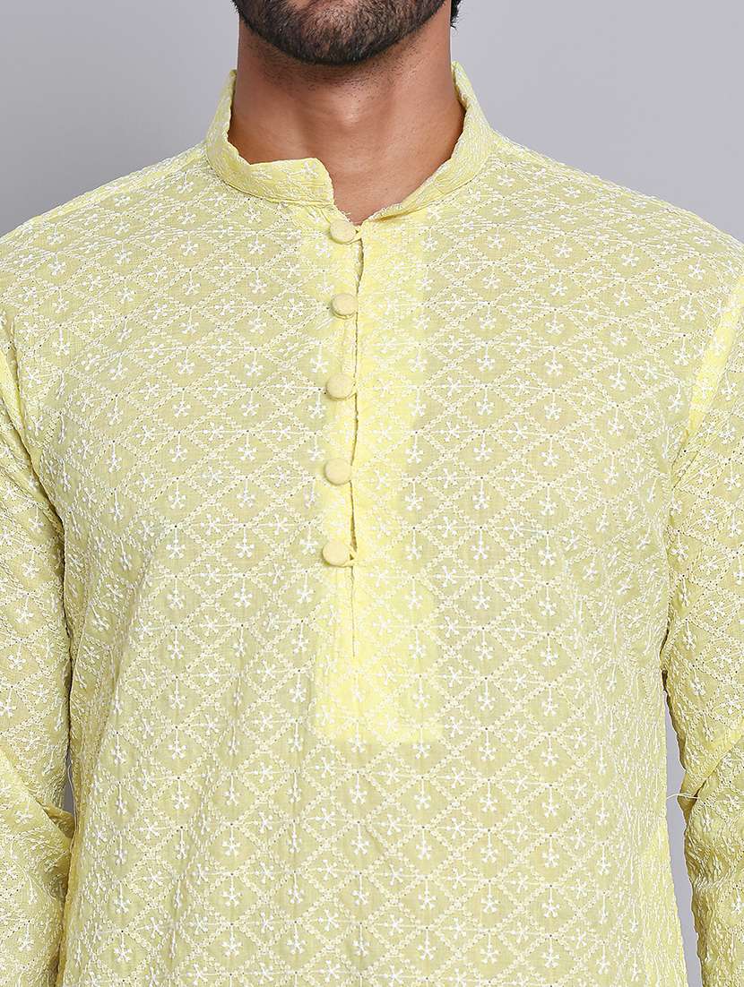 men embroidered kurta pyjama ethnic wear set - 21676976 -  Standard Image - 5