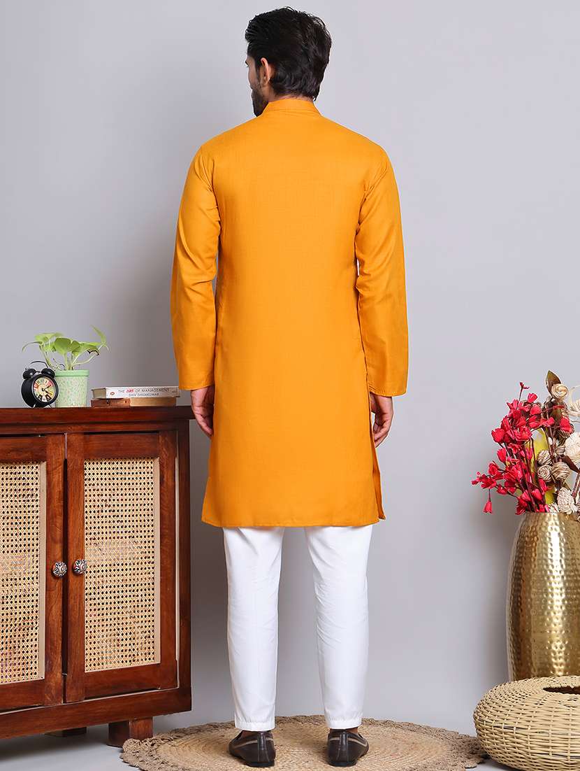 men solid kurta pyjama ethnic wear set - 21676985 -  Standard Image - 3
