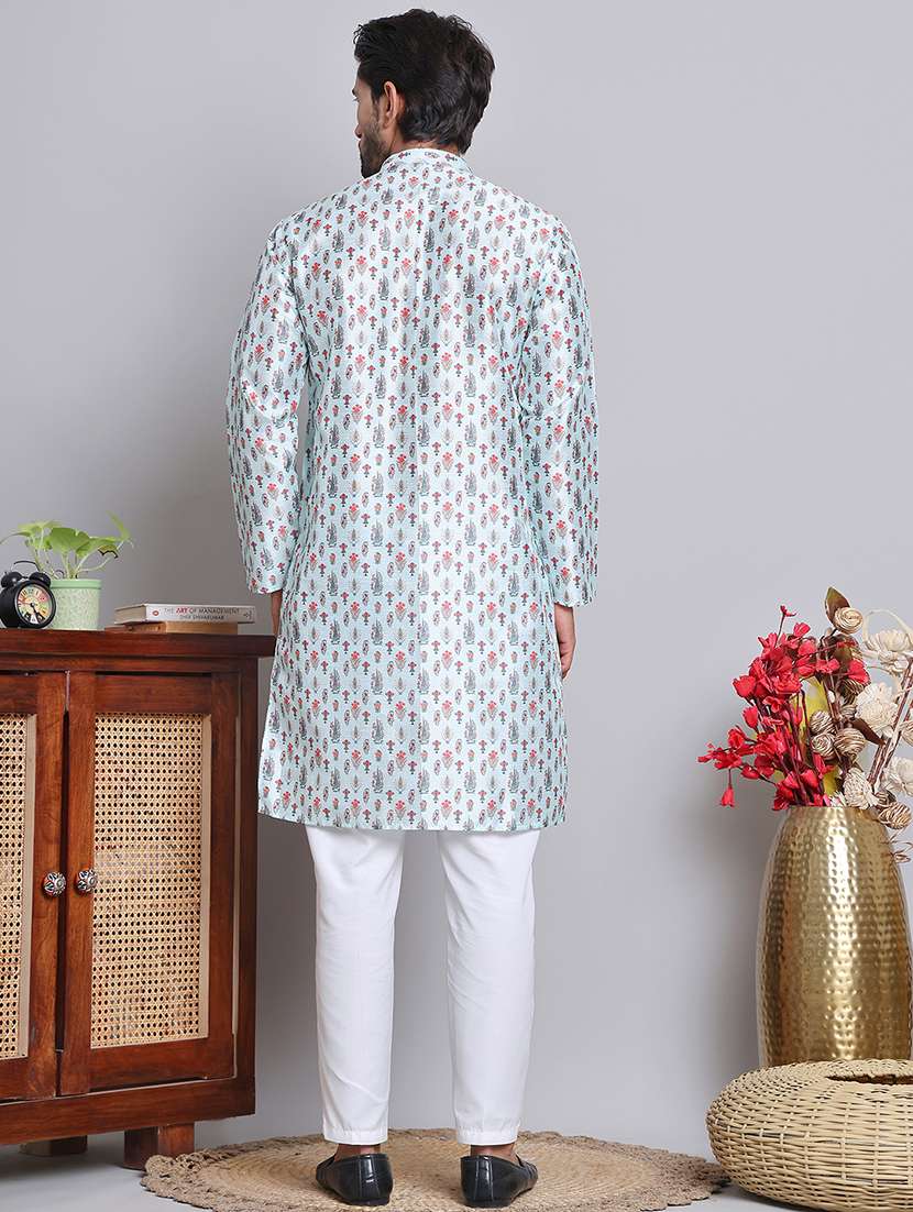 men printed kurta pyjama ethnic wear set - 21676991 - Standard Image - 3
