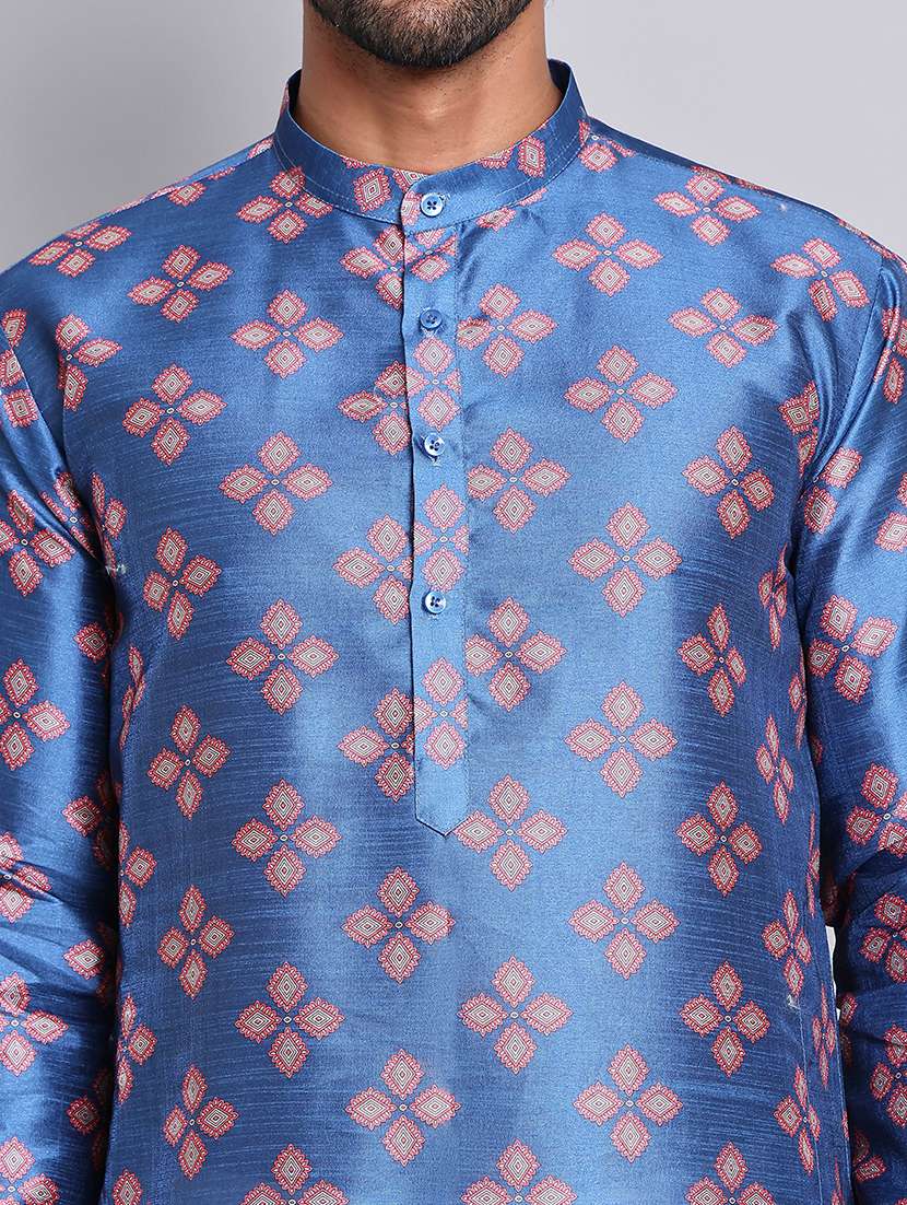 men self design kurta pyjama ethnic wear set - 21676993 -  Standard Image - 5