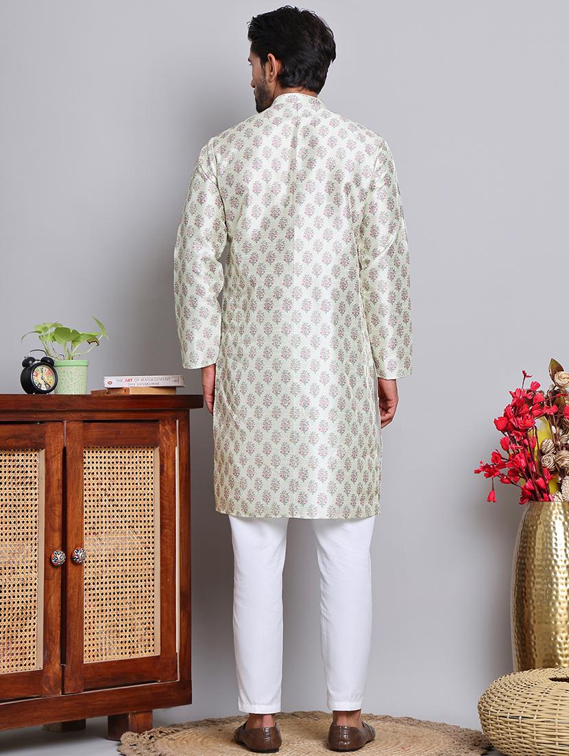 men floral kurta pyjama ethnic wear set - 21676994 - Standard Image - 3