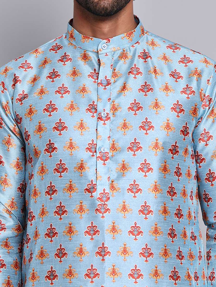 men printed kurta pyjama ethnic wear set - 21676997 -  Standard Image - 5