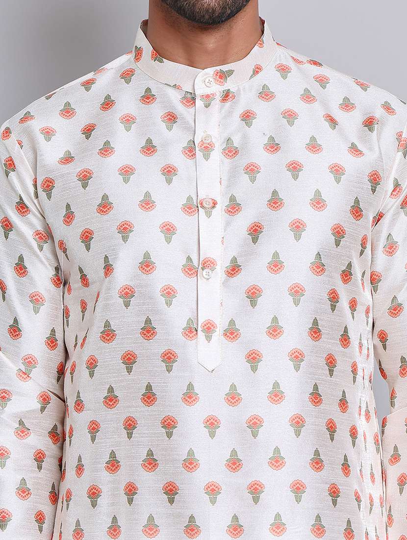 men printed kurta pyjama ethnic wear set - 21676998 -  Standard Image - 5