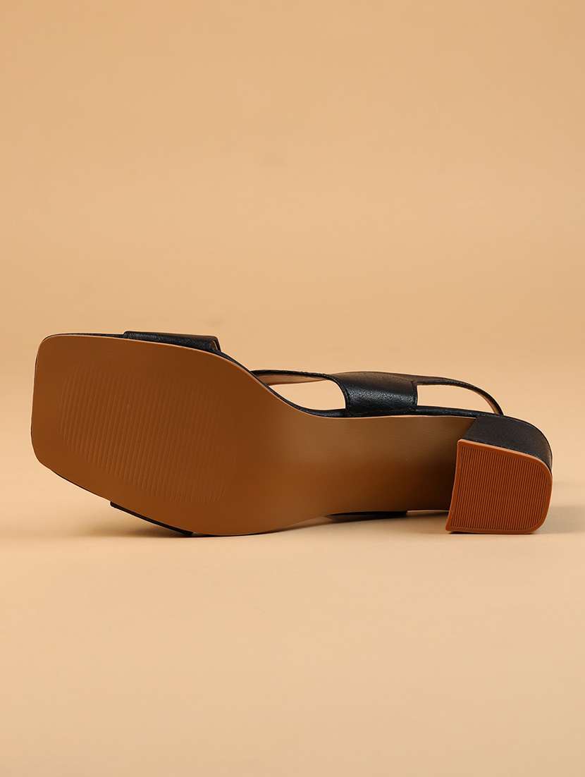 women solid back strap sandal - 21677125 -  Standard Image - 3