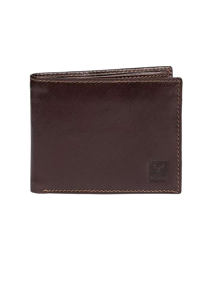 men brown genuine leather wallet