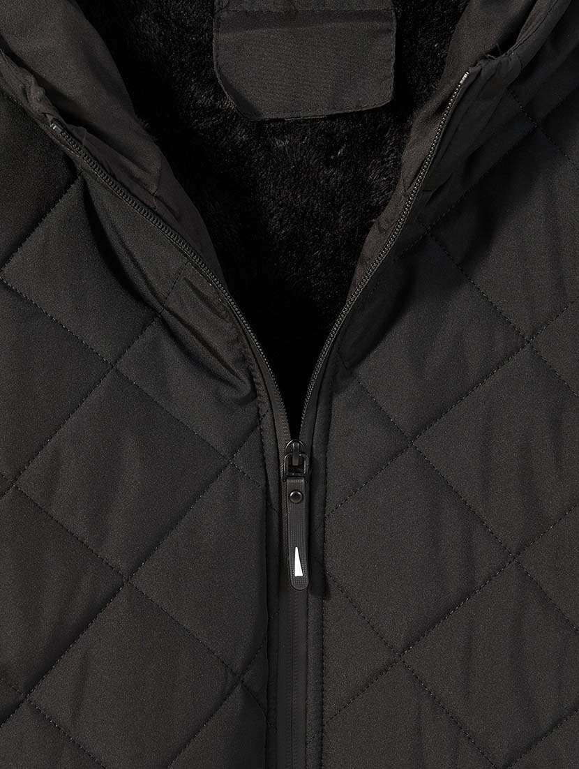 men black solid puffer jacket - 21677544 -  Standard Image - 5