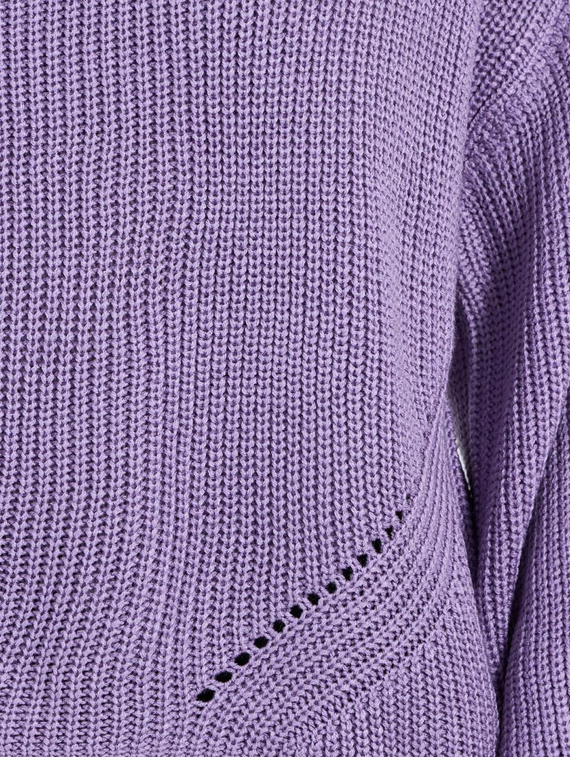 women solid mock neck long sleeves pullover - 21677554 - Standard Image - 3