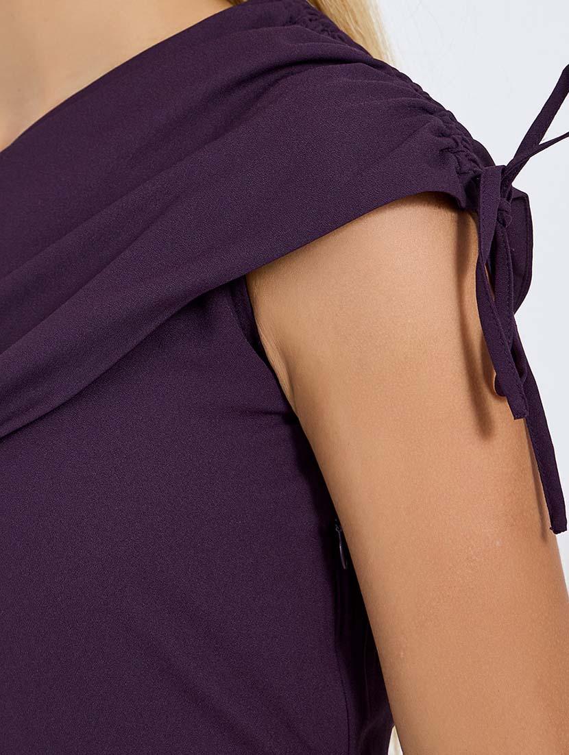 women solid single shoulder wrap dress - 21677560 - Standard Image - 5
