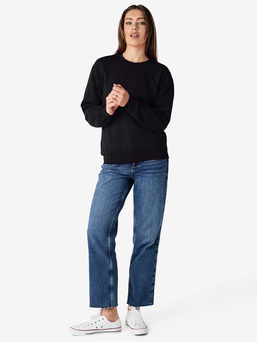 women solid long sleeve regualr fit sweatshirt - 21677565 -  Standard Image - 3