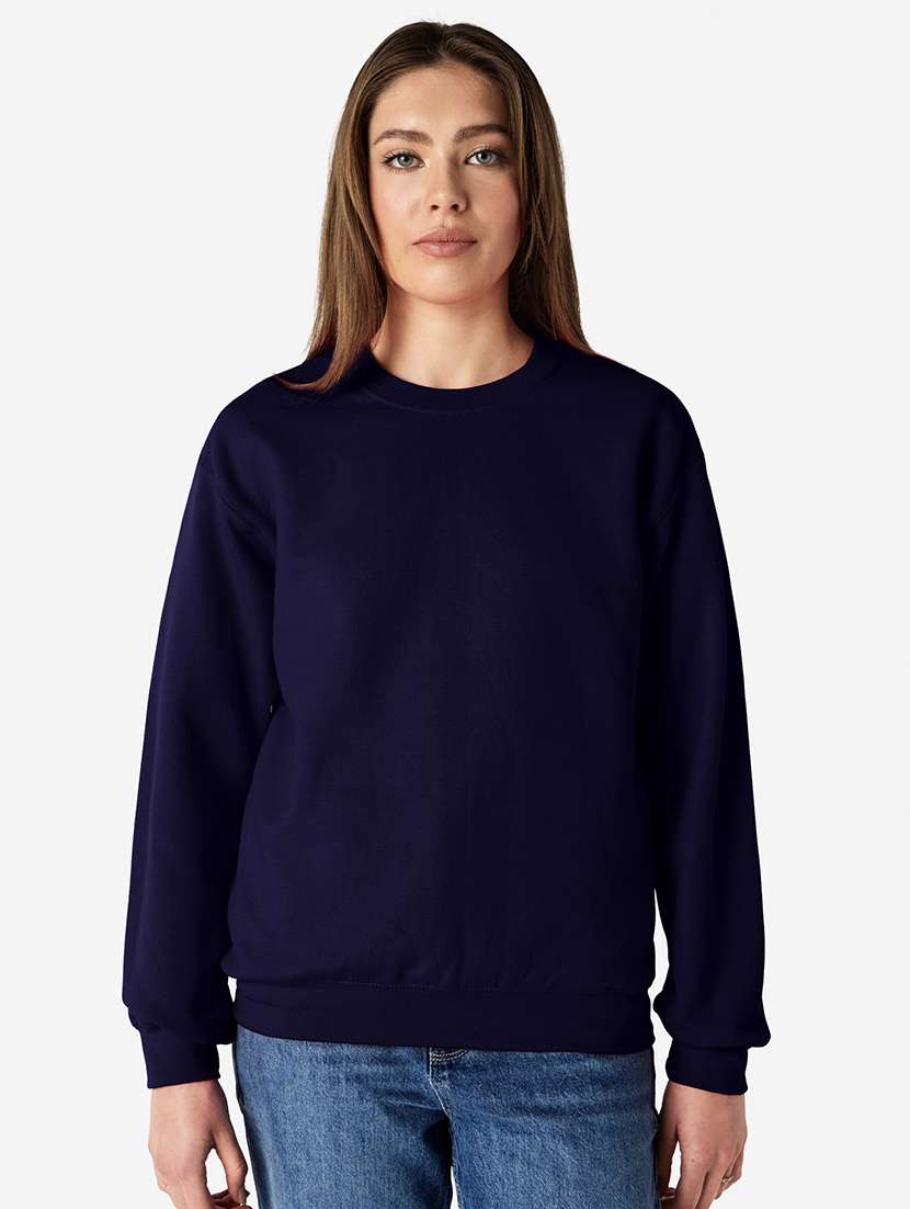 women solid long sleeve regualr fit sweatshirt