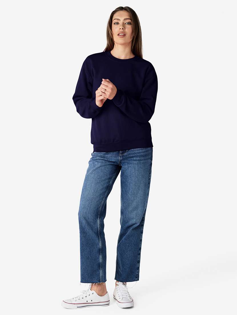 women solid long sleeve regualr fit sweatshirt - 21677566 -  Standard Image - 3