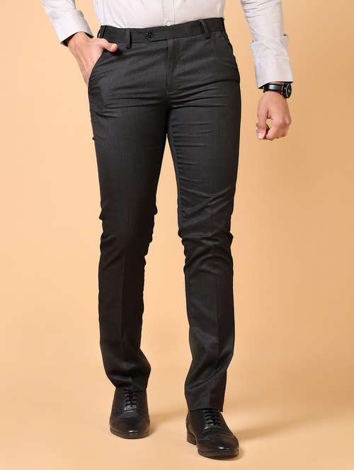 men mid rise ankle length formal trouser