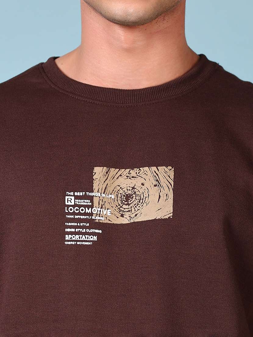 men chest print long sleeve sweatshirt - 21677614 -  Standard Image - 5