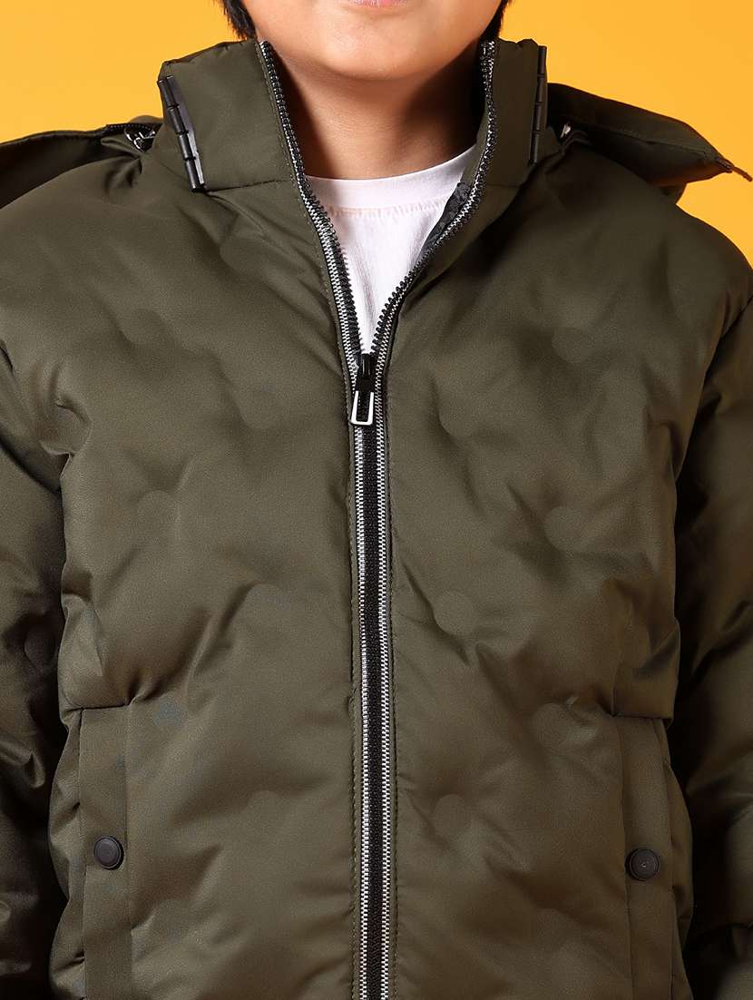 boys long sleeves solid quilted jacket - 21677619 -  Standard Image - 5