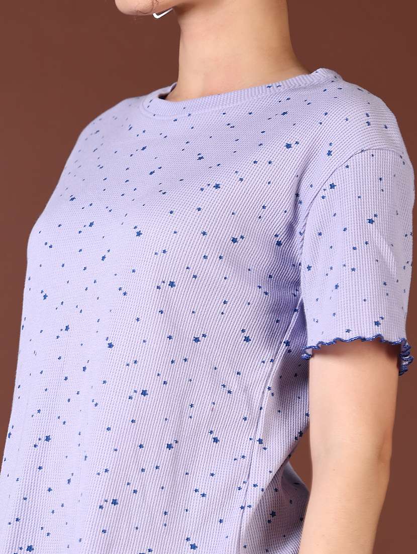 women lavender printed short sleeve t-shirt - 21677671 - Standard Image - 5