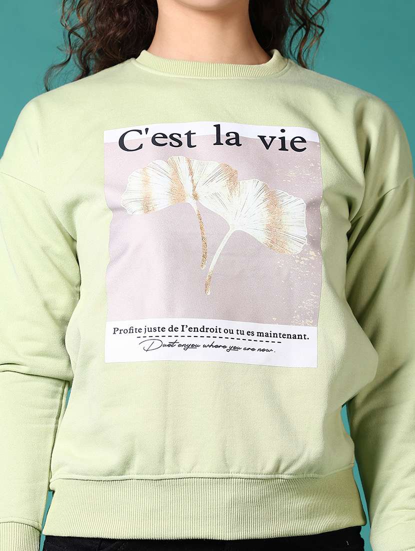 women long sleeves front print sweatshirt - 21677692 -  Standard Image - 5