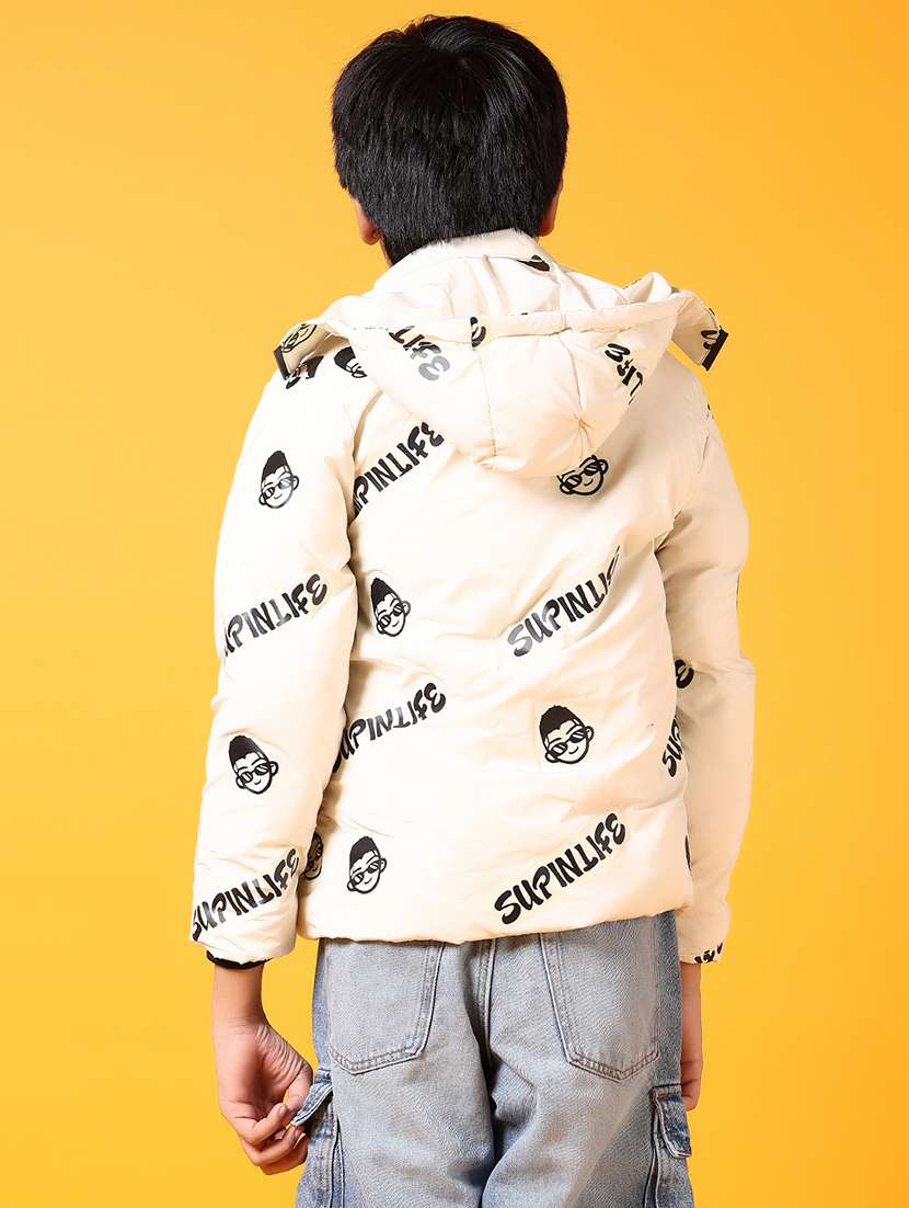 boys long sleeves printed quilted jacket - 21677723 -  Standard Image - 3