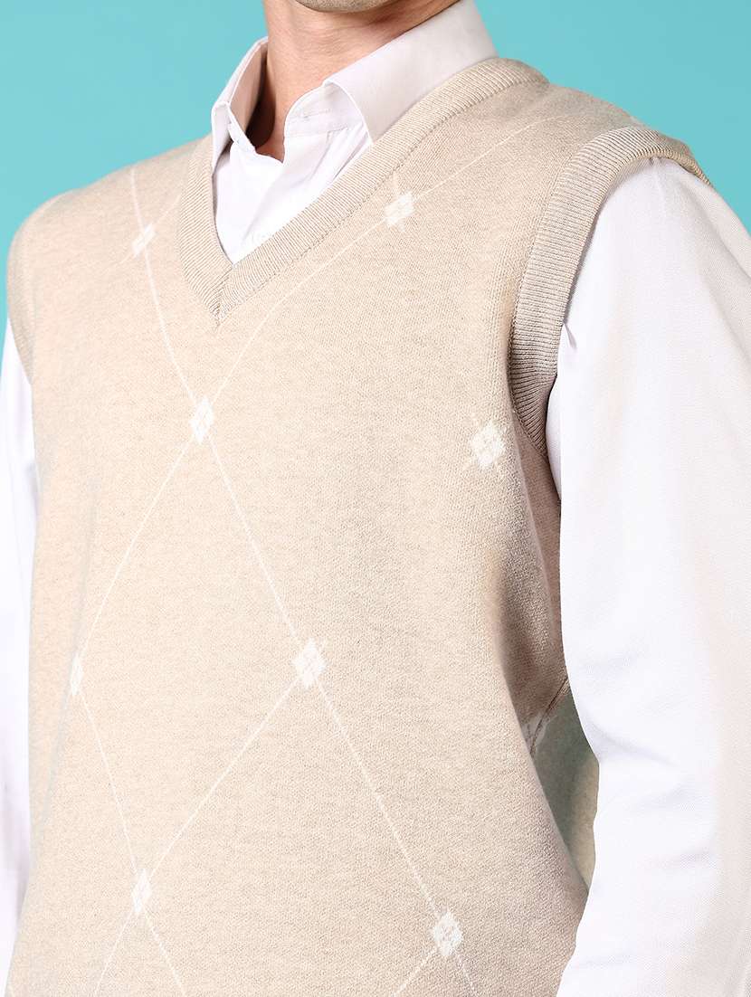 men self design sleeveless pullover sweater - 21677731 -  Standard Image - 5