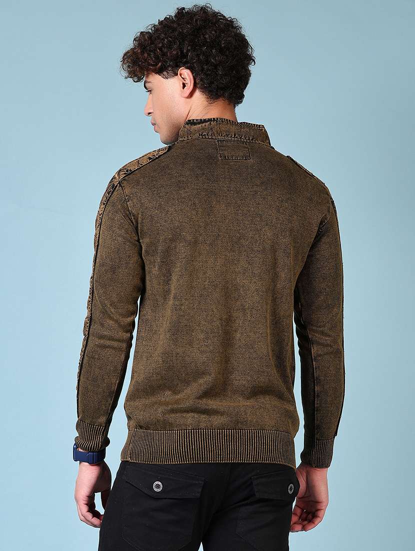 men solid stand collar pullover - 21677733 -  Standard Image - 3