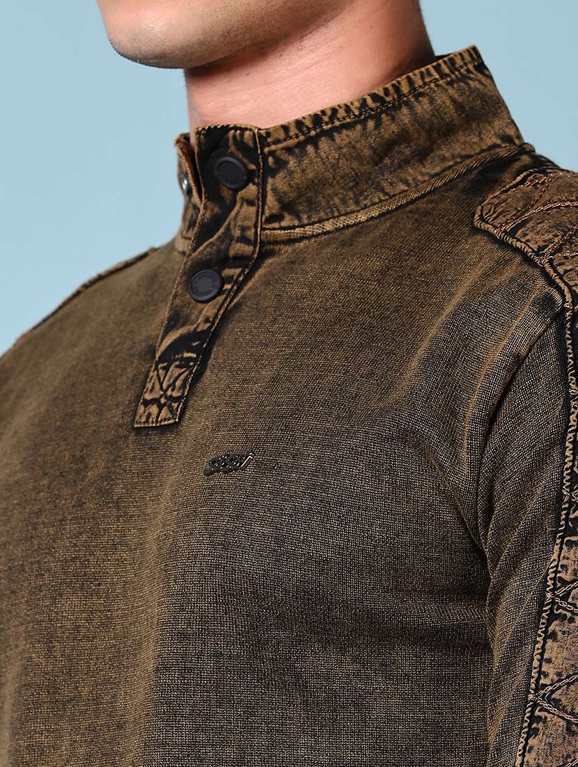 men solid stand collar pullover - 21677733 -  Standard Image - 5