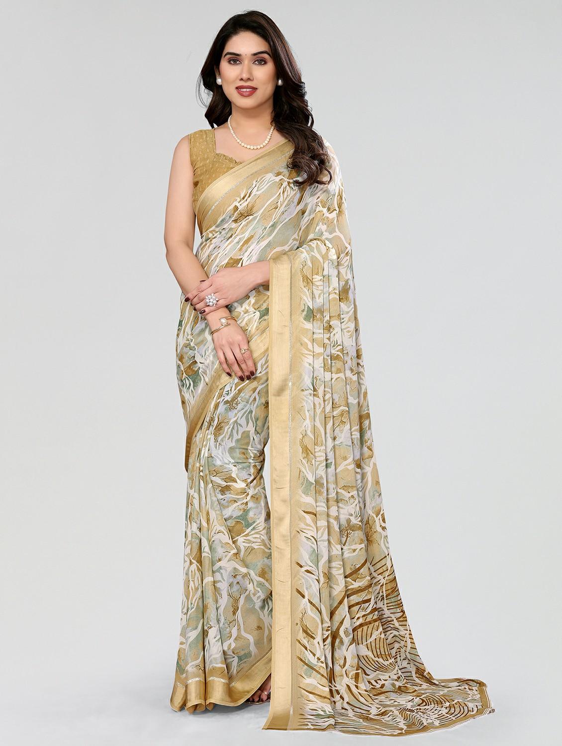 women floral printed saree with blouse - 21677802 - Zoom Image - 0