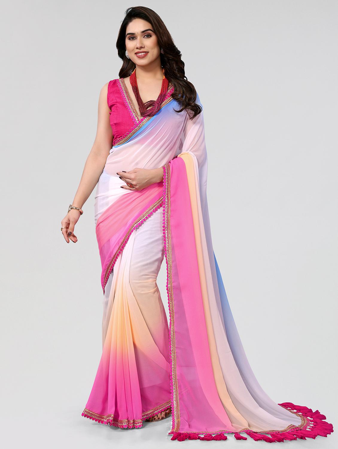 women ombre printed saree with blouse - 21677808 - Zoom Image - 0