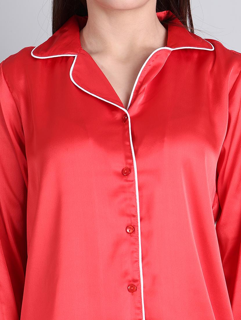 women solid nightwear pyjama set - 21677811 - Standard Image - 5
