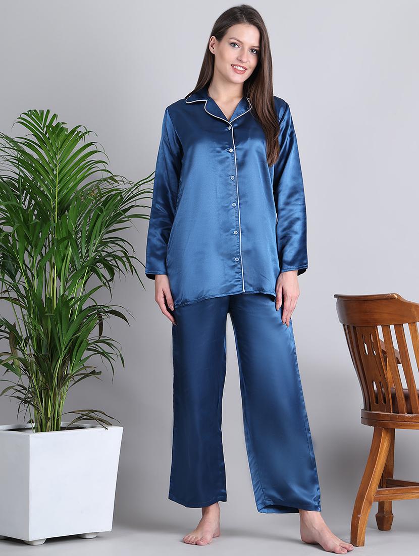 women solid nightwear pyjama set - 21677812 - Zoom Image - 0