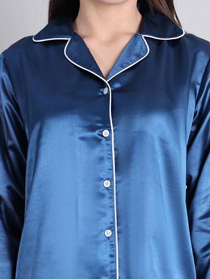 women solid nightwear pyjama set - 21677812 - Standard Image - 5