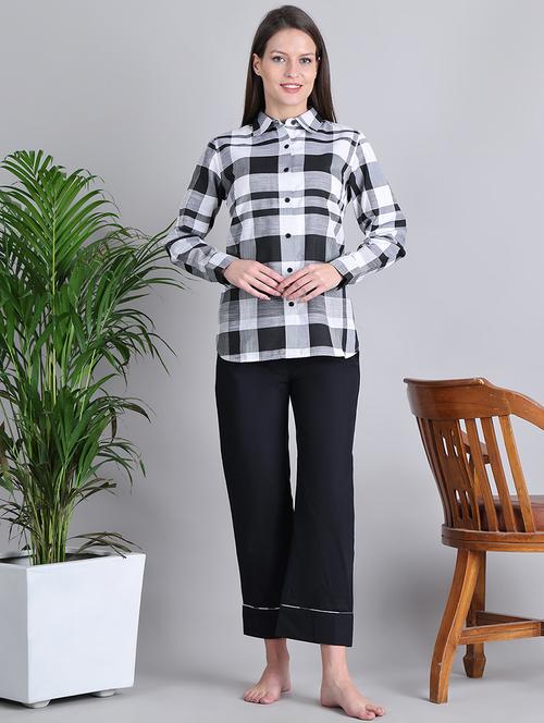 women checkered nightwear pyjama set - 21677814 - Standard Image - 0