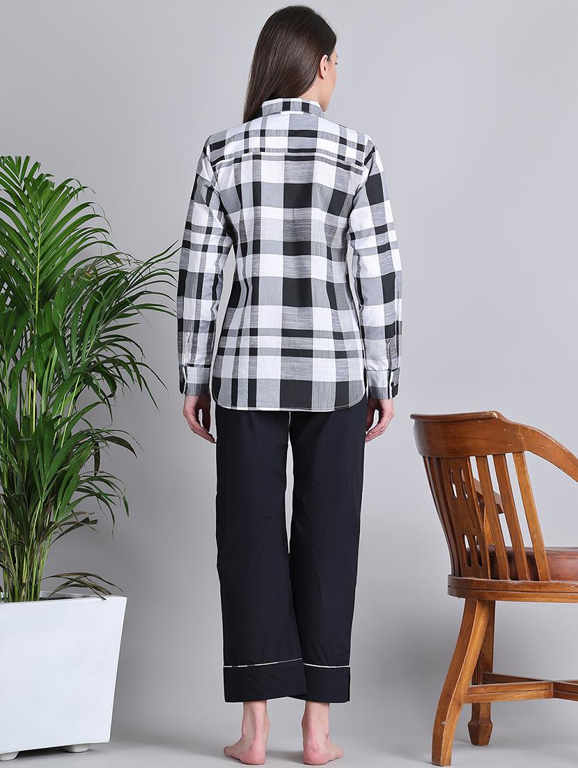 women checkered nightwear pyjama set - 21677814 - Standard Image - 3