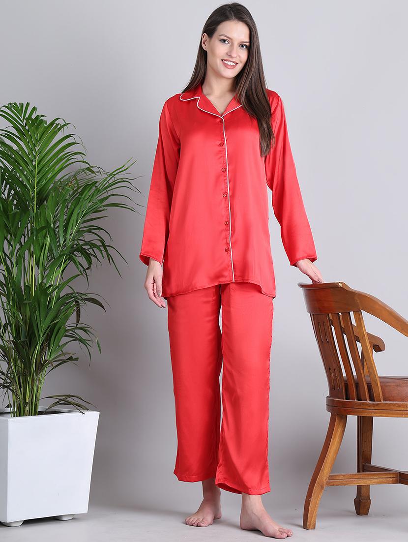 women solid nightwear pyjama set - 21677817 - Zoom Image - 0