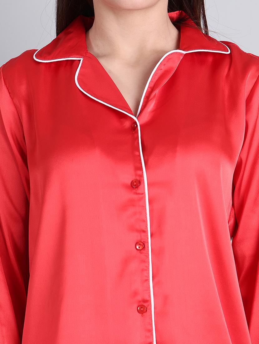 women solid nightwear pyjama set - 21677817 - Standard Image - 5