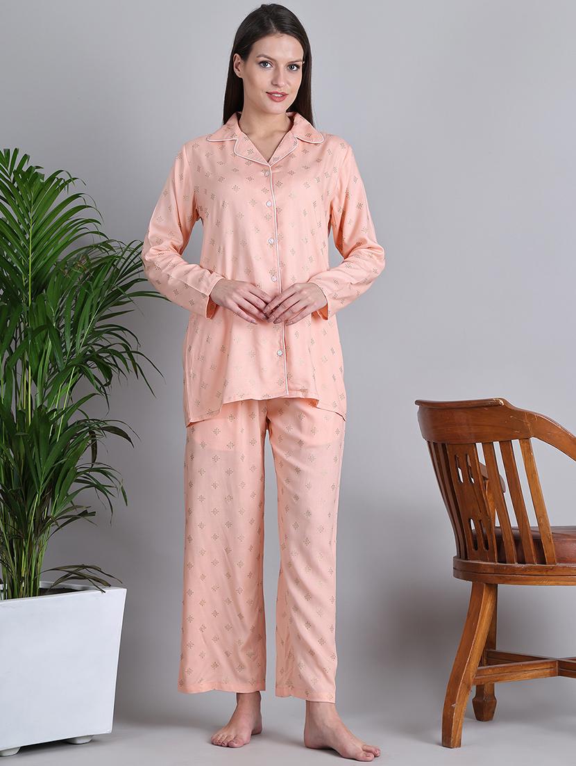 women printed nightwear pyjama set