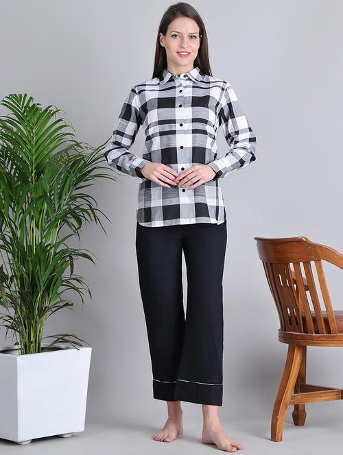 women checkered nightwear pyjama set - 21677820 - Standard Image - 0